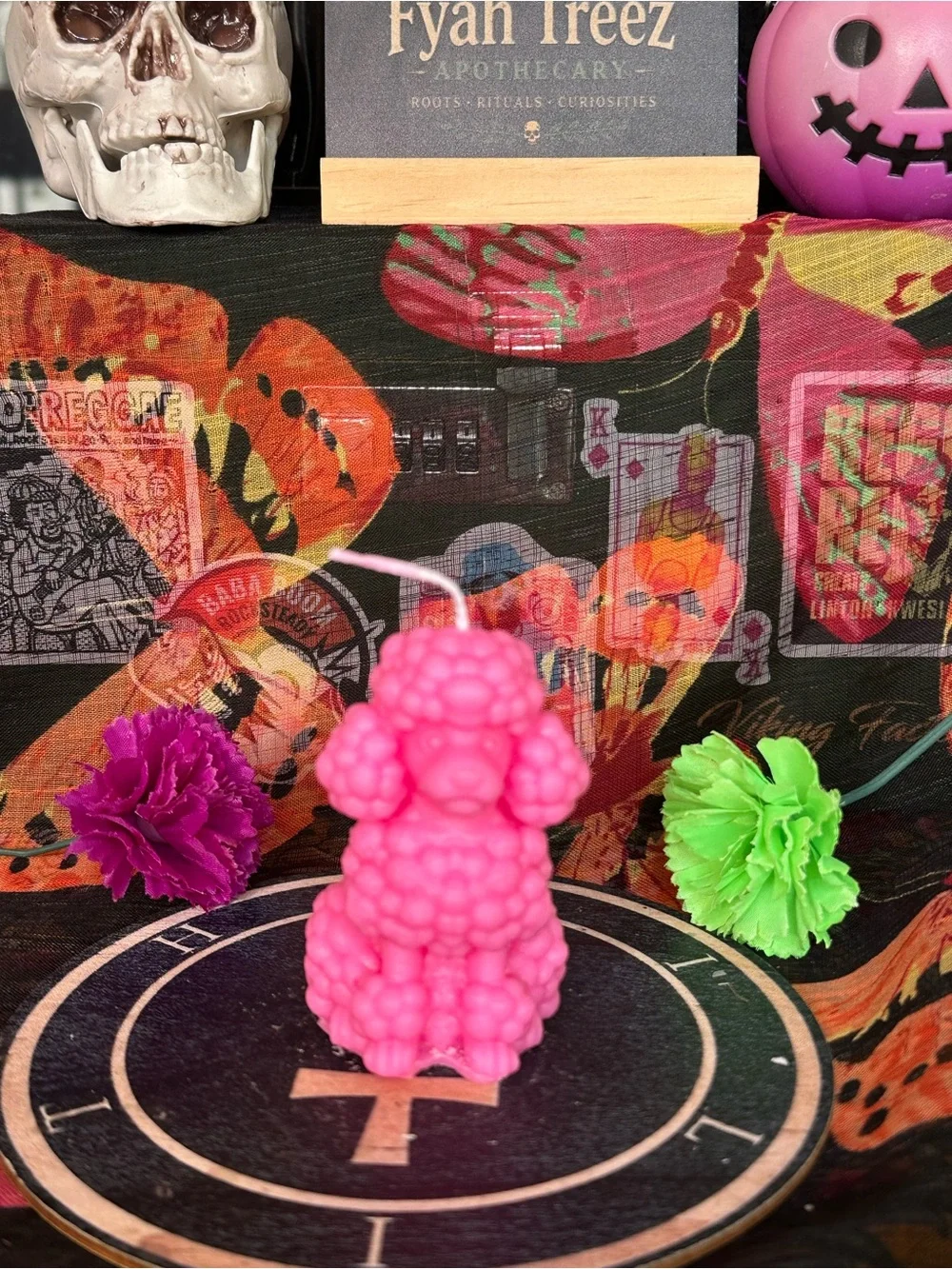 Handmade Pink Poodle Candle – Retro Dog Decor